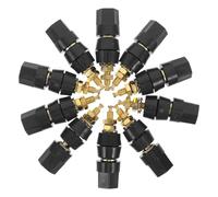 CLISPEED 10 Pièces Connecteur de Borne Audio M5 Mini Forme 50mm en Laiton Plaqué Or Noir avec Écrou Hexagonal, pour Bornes de Haut-Parleur à Domicile et Studio