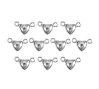 CLISPEED 10 Pièces Fermoir Magnétique Cœur Boucle de Connexion DIY en Alliage Argenté, pour Collier, Fabrication de Bijoux et Bricolage