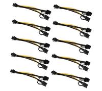 CLISPEED 10 pièces Lot de Câbles Alimentation GPU Broches vers Double Broches avec Verrou Résistance Haute Température Remplacement pour Carte Graphique