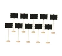 CLISPEED 10 pièces Lot de Mini Ardoises Craie avec Support Bois Tableau à Messages Effaçable pour Décoration Maison Buffet Mariage et Fête