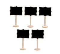 CLISPEED 10 pièces Lot de Petites Ardoises Bois avec Support Tableau Noir Floral Panneau Message et Numéro de Table pour Mariage et Fête