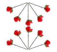CLISPEED 10 pièces Lot de Roses Rouges Pliables Magiques Accessoires de Scène pour Tours Illusion et Spectacles de Magie