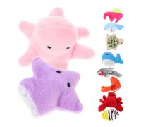 CLISPEED 10 pièces Marionnettes À Doigts Animaux Marins Peluche Jouets Interactifs Cartoon pour Garçon Fille Favorise la Communication Histoires Ludiques