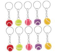 CLISPEED 10 pièces Porte-clés Mini Balle de Tennis Couleurs Assorties Pendentif Sport Alliage Zinc Accessoire Léger pour Sac Cadeau pour Amateurs de Tennis
