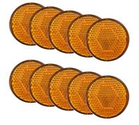 CLISPEED 10 Pièces Réflecteur Arrière pour Vélo Rond en Plastique Orange, Catadioptre de Sécurité Arrière, pour Remorque et Moto, Avertissement Nocturne