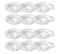 CLISPEED 100 Barquettes Jetables en Aluminium de Coquille Petits Plateaux à Huîtres pour Cuisson au Four et Barbecue Robustes et Légers pour Fruits de Mer et Apéritifs