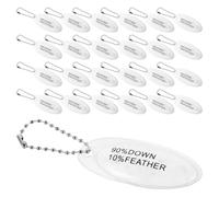 CLISPEED 100 Ensembles Étiquettes Volantes de Vêtements, Étiquettes à Cordon pour Doudoune, Lot de Sets, avec Chaîne, Format Standard, en Fer et Pvc, pour Identification