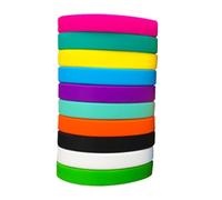 CLISPEED 100 pièces Bracelets Silicone Couleur Unie pour Garçon Fille et Adultes Bandes Caoutchouc Souple Confortables et Résistantes Accessoires pour Fêtes et Usage Quotidien