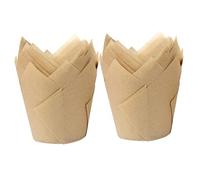 CLISPEED 100 pièces Caissettes à Gâteau Papier Naturel à Haute Température et Huile Parfaites pour Cupcakes Muffins et Petits Gâteaux Utilisation pour et Anniversaires
