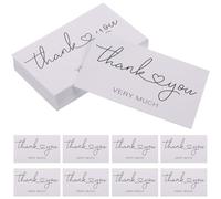 CLISPEED 100 pièces Cartes de Remerciement pour Petites Entreprises Cartes Décoratives Blanches avec Enveloppes Messages Personnalisables pour Salons de Beauté Boulangeries et Boutiques