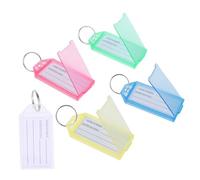 CLISPEED 100 pièces Étiquettes Plastique Colorées avec Anneaux pour Clés et Bagages Réutilisables et Inserts Papier Blanc pour Identification Claire pour Clés Valises et Accessoires