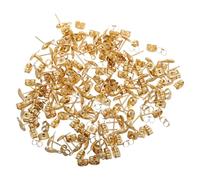 CLISPEED 100 Pièces Fermoirs Plats pour Clous D'oreilles en Acier Inoxydable Doré Légers et Minimalistes de Goutte D'eau pour Création de Bijoux et Soirées