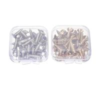 CLISPEED 100 pièces Lot de Vis de Fixation Pickguard Guitare Électrique et Basse Accessoires Fiables pour Montage et Stabilisation Finition Or et Chrome Compatible Instruments Électriques