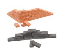 CLISPEED 100 pièces Miniature Bricks Set for DIY Table and Architectural Model Building Simulation Brick Model for Micro Landscape and Train Station Layout