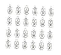 CLISPEED 100 pièces Pendentifs Breloques Forme Lampe à Pétrole Alliage Vintage Argenté pour Bijoux DIY Bracelets Parures Femme Création