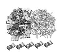 CLISPEED 100ensembles Clips De Clôture Métal Robustes pour Cages Fil De Fixation De Barreaux pour Animaux De Compagnie Pince De Boucle Pratique pour Installation