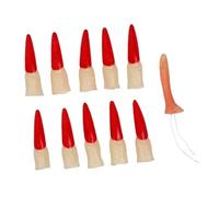 CLISPEED 11 Pièces Set de Ongles Faux et Nez Long Cosplay Halloween Accessoires Déguisement Vampire Zombie Décorations pour Fêtes et à Thème