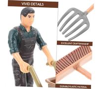 CLISPEED 12 pièces Accessoires de Ferme Miniature avec Figurines Fermier Réalistes Outils Miniatures pour Décoration Micro Ferme Scène Agricole Décorative pour Jardin et Bureau