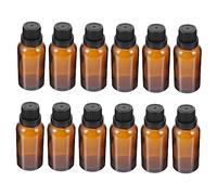 CLISPEED 12 pièces Bouteilles Verre Vides Lot de Flacons Rechargeables pour Huiles Essentielles Canettes de Lotion Pratiques et Étanches Parfaites pour Voyage