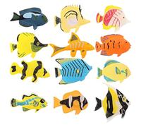 CLISPEED 12 Pièces Figurines de Poissons Réalistes Tropicales, ABS | Modèle Décoratif pour Plantes Aquatiques et Poissons, Aspect Vivant, Facile à Placer, Usage en Bac