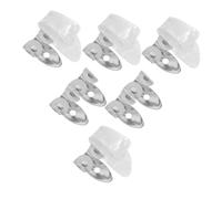 CLISPEED 12 Pièces Médiators Doigts Guitare Ergonomiques avec Ventilation Set Pouce et Index Celluloïd Blanc et Métal Argenté pour Guitare Folk Basse Électrique Banjo et Ukulélé Accessoires