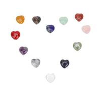 CLISPEED 12 pièces Miniature Heart Shaped Crystal Stone Decor Set Lovely Heart Stone Ornaments for Home and Office Decoration
