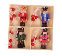 CLISPEED 12 pièces Ornements Casse-Noisette Bois Colorés Décoration Suspendue pour Sapin de Noël Soldats Casse-Noisette Festifs pour Fêtes et Décorations Murales
