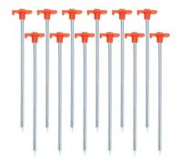 CLISPEED 12 Pièces Pieux de Roche en Acier Galvanisé pour Enjeux Professionnels, Piquets de Tente Épaissis Stables en Acier Inoxydable pour Ancrage de Tente et Auvent en Extérieur