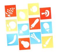 CLISPEED 12 pièces Pochoirs Dessin Garçon Fille Lavables Fruits et Légumes pour Craie Extérieure Modèles Créatifs Multisurface pour Apprentissage Artistique et Loisirs DIY