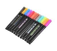 CLISPEED 12 Pièces Stylo à Double Ligne Argentée Scintillante | Pointe Fine, Application Fluide, Plastique, Cartes de Vœux, Scrapbooking, Papier Affiche, Lettres Décoratives