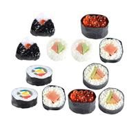 CLISPEED 12 pièces Sushi Simulation Models PVC Fake Food Props for Photography and Restaurant Display Realistic Japanese Sushi Decoration