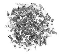 CLISPEED 120 Pinces à Badge Verticales en Métal avec Double Trou Porte-Carte d'Identité en Plastique Transparent Clips Robustes pour Badge Nominatif - Lot Pratique pour Bureau École et