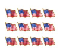 CLISPEED 12pcs Broche Drapeau Américain en Fer, Épinglette Résistante à L'usure Design Rayé, Accessoire de Costume pour Événements Patriotiques et Independence Day