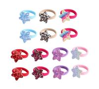 CLISPEED 14 pièces Élastiques Cheveux avec Paillettes Étoiles Dégradé Accessoires Cheveux pour Femmes Attache Queue de Cheval Résistante Épais