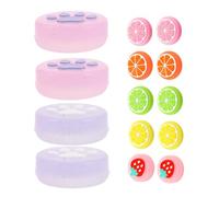 CLISPEED 14pièces Capuchons Pouce Switch Silicone Anti-dérapant Jeu Fruits Lumineux Joystick Protection Compatible Manette Replacement