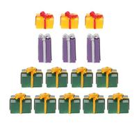 CLISPEED 15 Pièces Accessoires DIY de Décoration de Noël en Résine Colorée Boîte Présent Festive Multi-Usages pour Ornements Mobiles Bricolage Créatif pour Fêtes et Vêtements Assortis