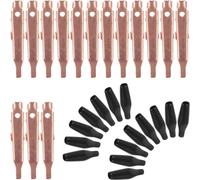 CLISPEED 15 Pinces Crocodiles en Cuivre Massif sans Dents, Mini Clips Métalliques avec Manchons Isolants, Pince de Charge Plate pour Tests Électriques et Bricolage, Lot Couleur Aléatoire