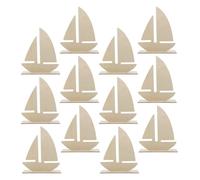 CLISPEED 15 Rondelles en Bois Non Finies de Voilier - Découpes Marines Brutes pour Loisirs Créatifs DIY - Socle Stable en Argile pour Peinture et Modelage - Ornements Artisanaux Style