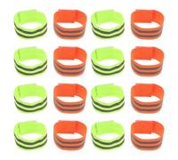 CLISPEED 16 Pièces Brassard Réfléchissant, Large, Double Bande, Réglable | Film Réfléchissant, Sangle Élastique et Fermeture Hook-loop, pour Chevilles et Bas de Pantalon