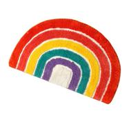 CLISPEED 1pièce Tapis de Sol Demi-Lune Arc-Ciel Antidérapant pour Salle de Bain Cuisine et Chambre Décoration Colorée Confortable et Sécurisant