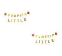 CLISPEED 2 Ensembles Guirlande Fanions Papier Automne avec Lettres et Citrouilles Pailletées Décoration Fête Thanksgiving Accessoire Photo pour Fenêtres Murs Portes