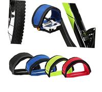 CLISPEED 2 Paires Sangles de Pédale Antidérapantes Nylon Double Adhésif sans Boucle pour Route et VTT Protection Pied Sécurisée Lot de Bleu