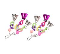 CLISPEED 2 Pièces Accessoire pour Oiseaux de Jouets à Mâcher avec Cloches Colorées pour Perroquets et Perruches Améliore Intelligence des Oiseaux Durable et Aux Morsures