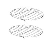 CLISPEED 2 Pièces Barbecue Ronde Acier Inoxydable Support de Barbecue sans Plateau Diamètre