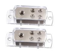 CLISPEED 2 pièces Bloc de Distribution Puissance Amplificateur Voies Laiton pour Audio Auto Répartiteur Alimentation Corrosion pour Système Multi Amplificateurs Voiture et Bateau