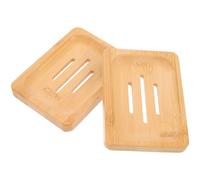 CLISPEED 2 pièces Boîte à Savon Bois avec Drainage Auto Porte-Savon Fendu pour Salle de Bain Perçage Rangement Hygiénique Anti-moisissure