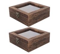 CLISPEED 2 pièces Boîte Bois Rétro pour Spécimens d'Insectes avec Couvercle Transparent Protection Anti-poussière Adaptée pour Exposition Éducation et Collection