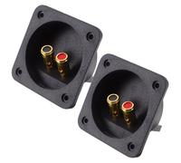 CLISPEED 2 pièces Boîte de pour Haut-Parleur Connecteur à Ressort Doré Terminal de pour Caisson de Basses et Enceinte Acoustique Compatible Câbles à Sertir