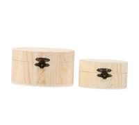 CLISPEED 2 pièces Boîte de Rangement Bois Ronde Simple Petite Caisse Multifonctionnelle pour Accessoires et Petits Objets Design Léger et Artisanal Coffret Pratique pour Maison et Bureau