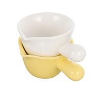 CLISPEED 2 pièces Bol à Sauce avec Anse Longue Céramique Bol à Assaisonnement pour Cuisine Résistant Chaud et Froid pour Sauces Soja Moutarde et Vinaigre Lot